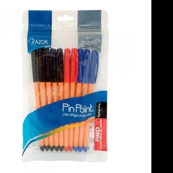 BOLIGRAFO PIN POINT AZOR 0.7MM BOLSA C10 PZAS. SURT C.24